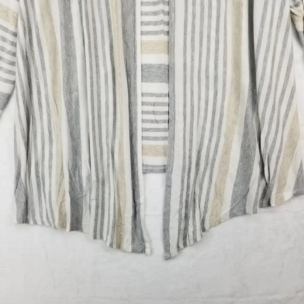 Soft‎ Surroundings Cardigan Sweater 1X Plus Gray Cream